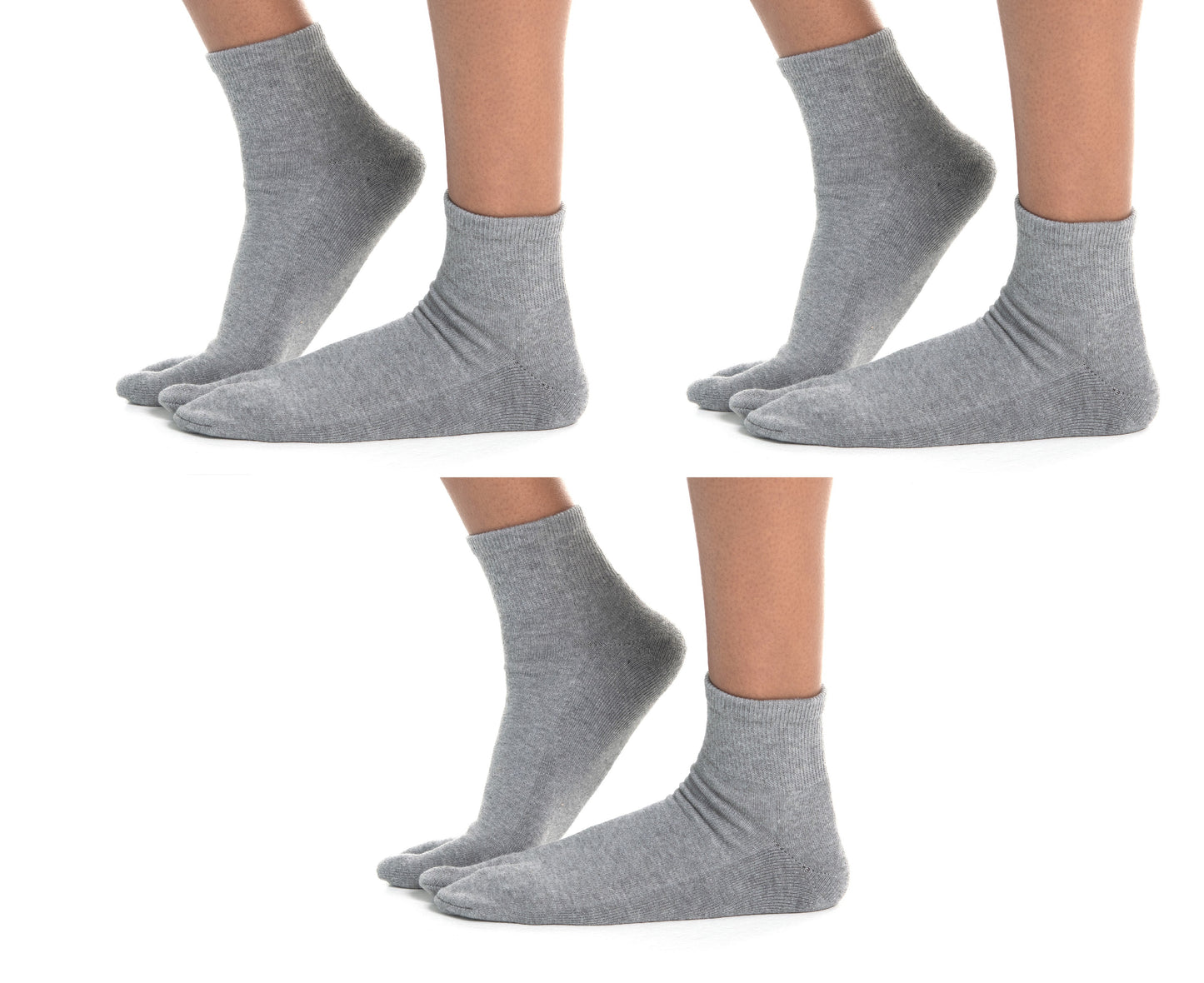 B0858HG4RM - 3 Pairs Thicker Mini Crew - Gray Small