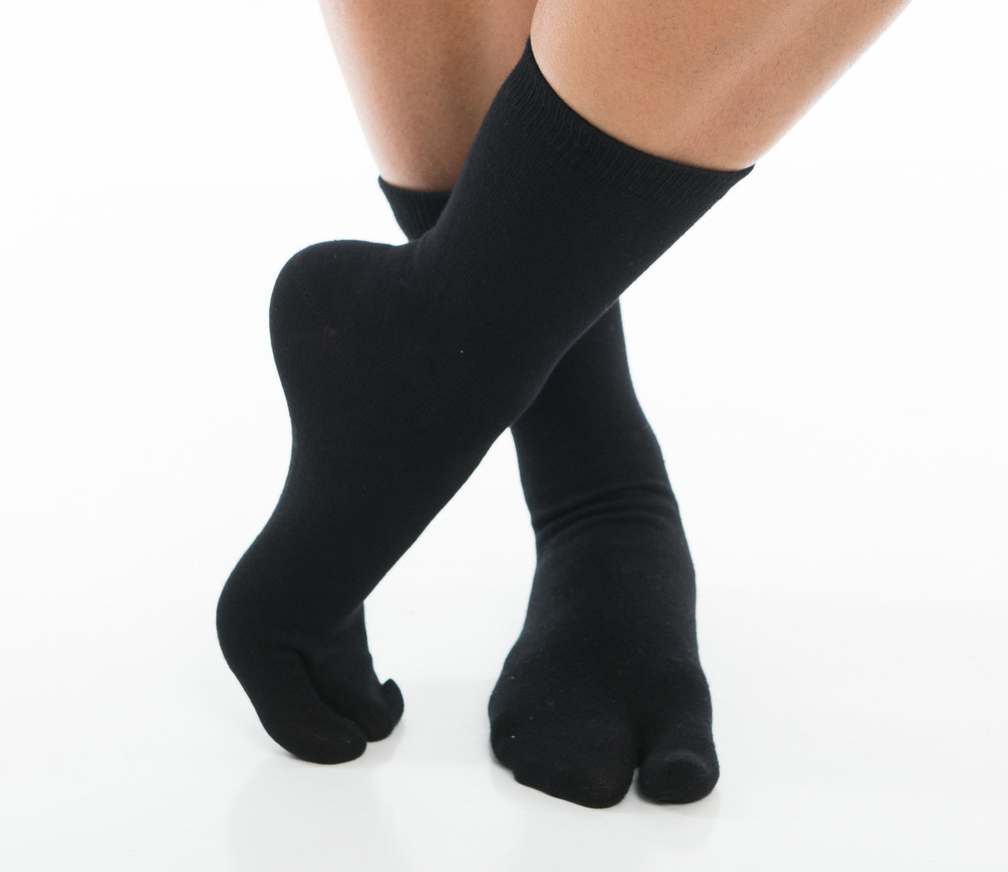 1 Pair - V-Toe Flip Flop Tabi Socks - Black Solid