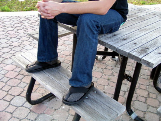 Gray Flip Flop Casual Athletic Tabi Big Toe Socks