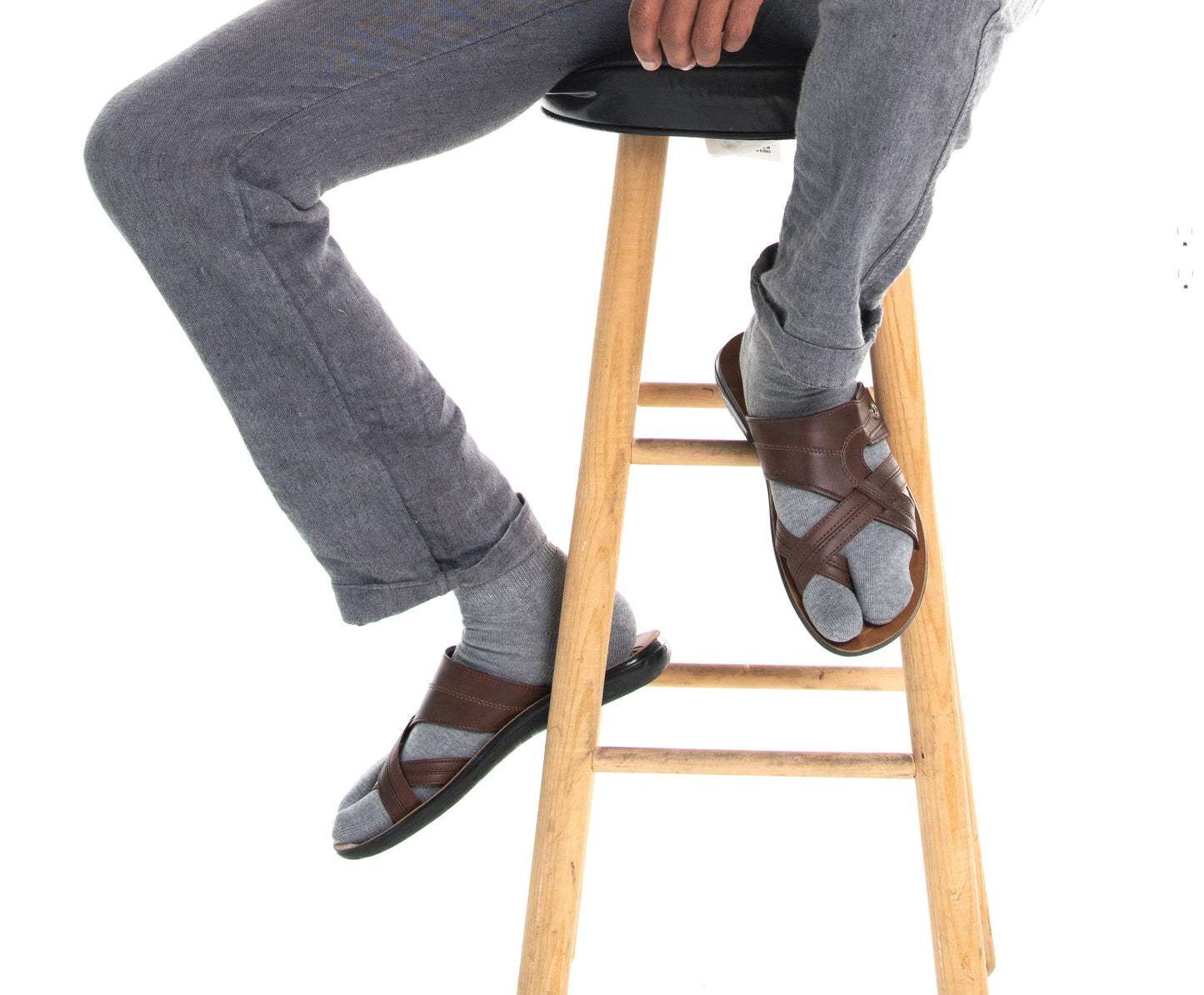 Mini-Crew - V-Toe Thicker Flip-Flop Tabi Socks Athletic or Casual Grey Cotton Blend Comfortable Stylish