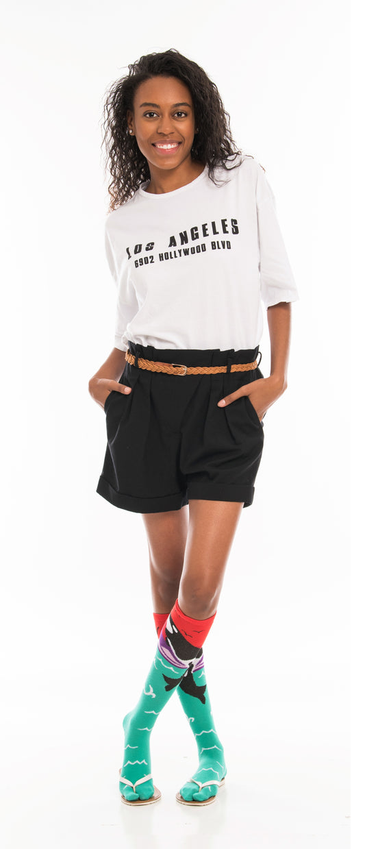 1 Pair - V-Toe Flip-Flop Tabi Socks - Fun Orca Style