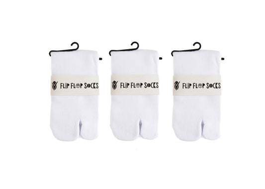 V-Toe Flip-Flop Socks Ankle Tabi 3 Pairs Thicker Comfy Warm Styles White Casual or Athletic