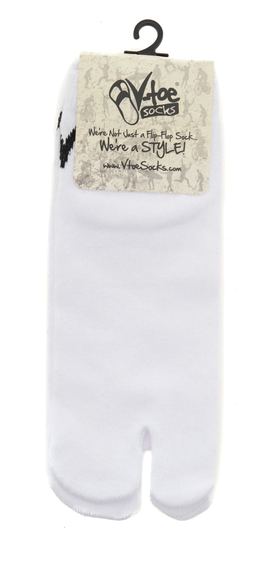 White Ankle Casual V-Toe Flip-Flop Tabi Big Toe Socks