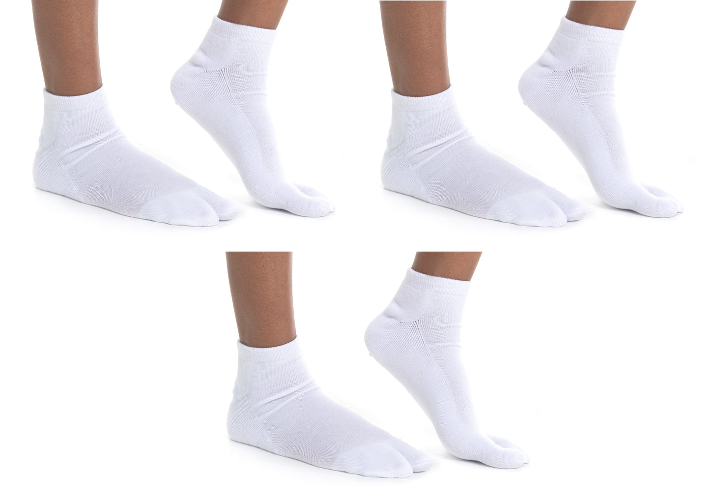 V-Toe Flip-Flop Socks Ankle Tabi 3 Pairs Thicker Comfy Warm Styles White Casual or Athletic