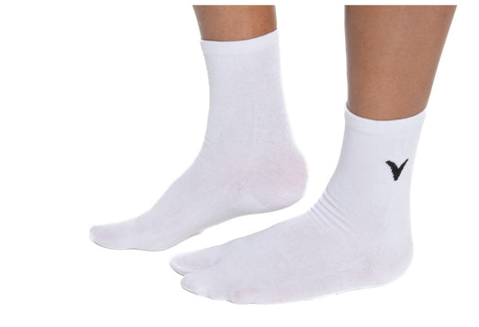 1 Pair - V-Toe Flip Flop Tabi Socks - White Solid Casual
