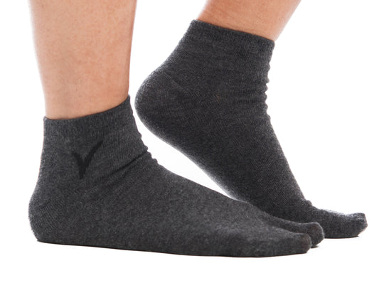Gunmetal Grey Ankle Casual V-Toe Flip-Flop Tabi Big Toe Socks