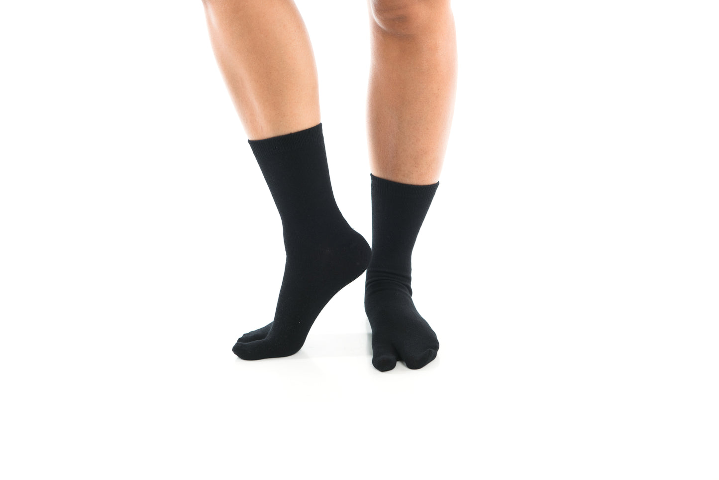1 Pair - V-Toe Flip Flop Tabi Socks - Black Solid