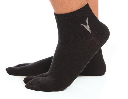 Black Ankle Casual V-Toe Flip-Flop Tabi Big Toe Socks