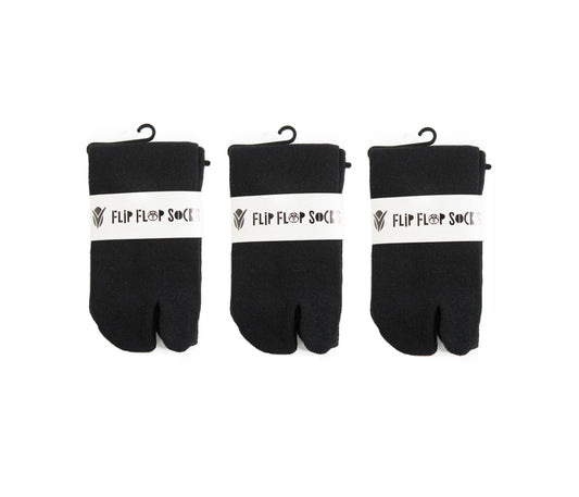 Black Split Toe flip-flop socks tabi socks for sport athletic or casual