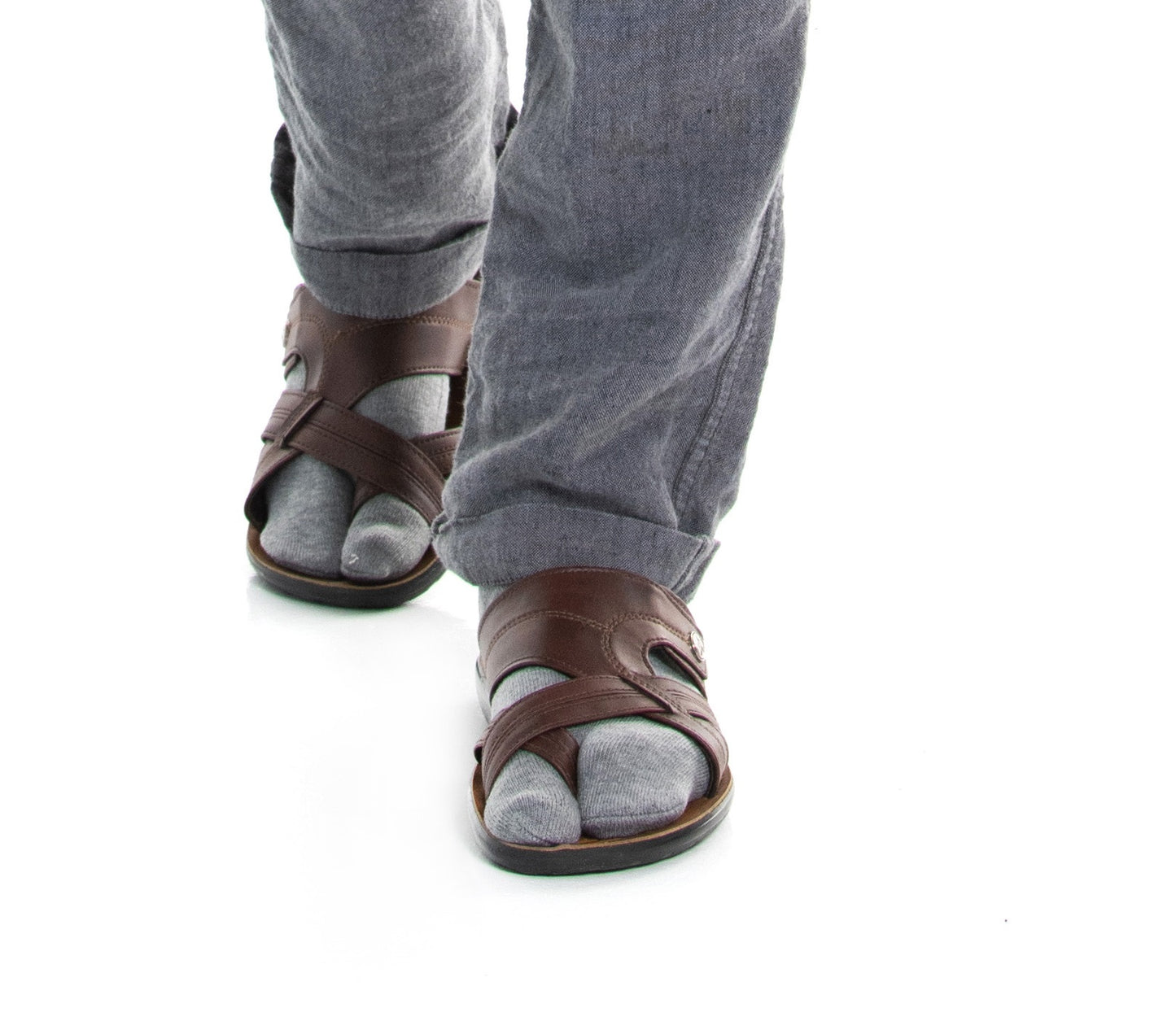 V-Toe Flip-Flop Socks Brand 3 Pairs Thicker Mini Crew - Black, White, Grey Solids