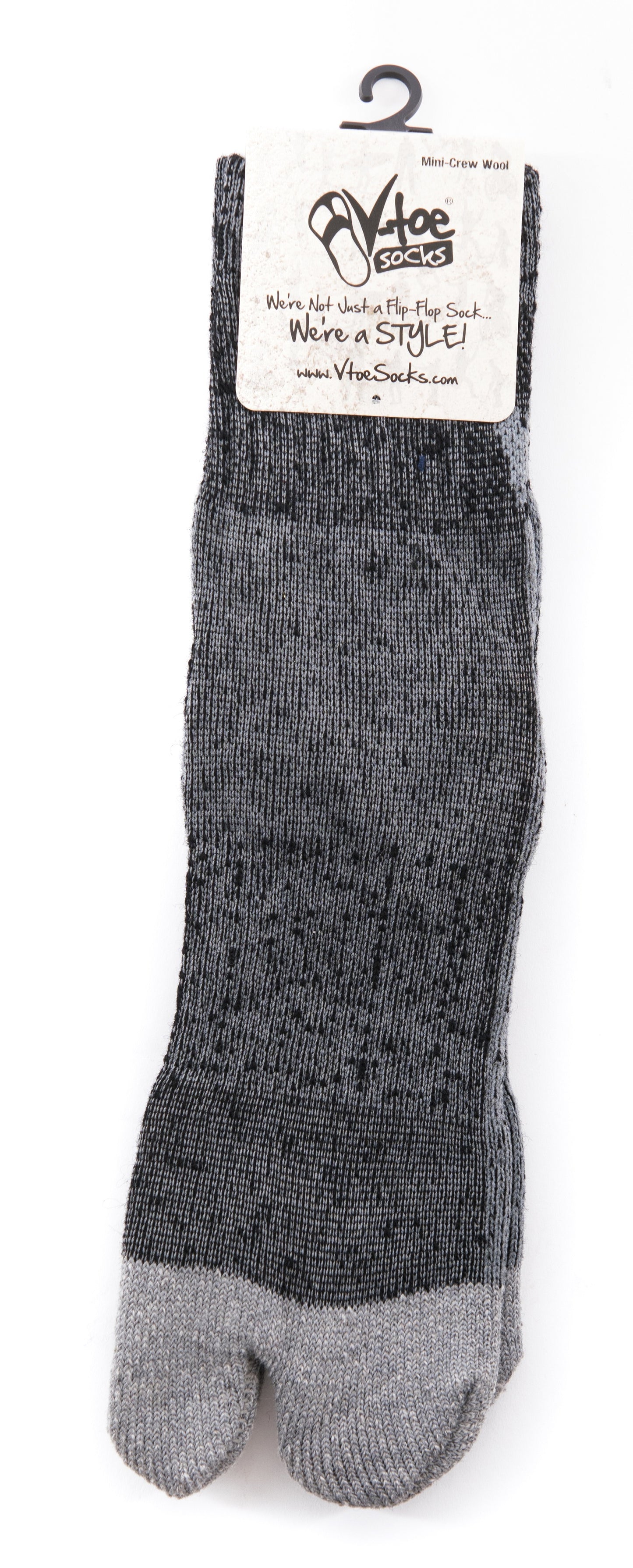 3 Pairs Charcoal Grey Wool Split Toe Tabi Socks For Hiking Or Casual –  V-Toe Socks, Inc