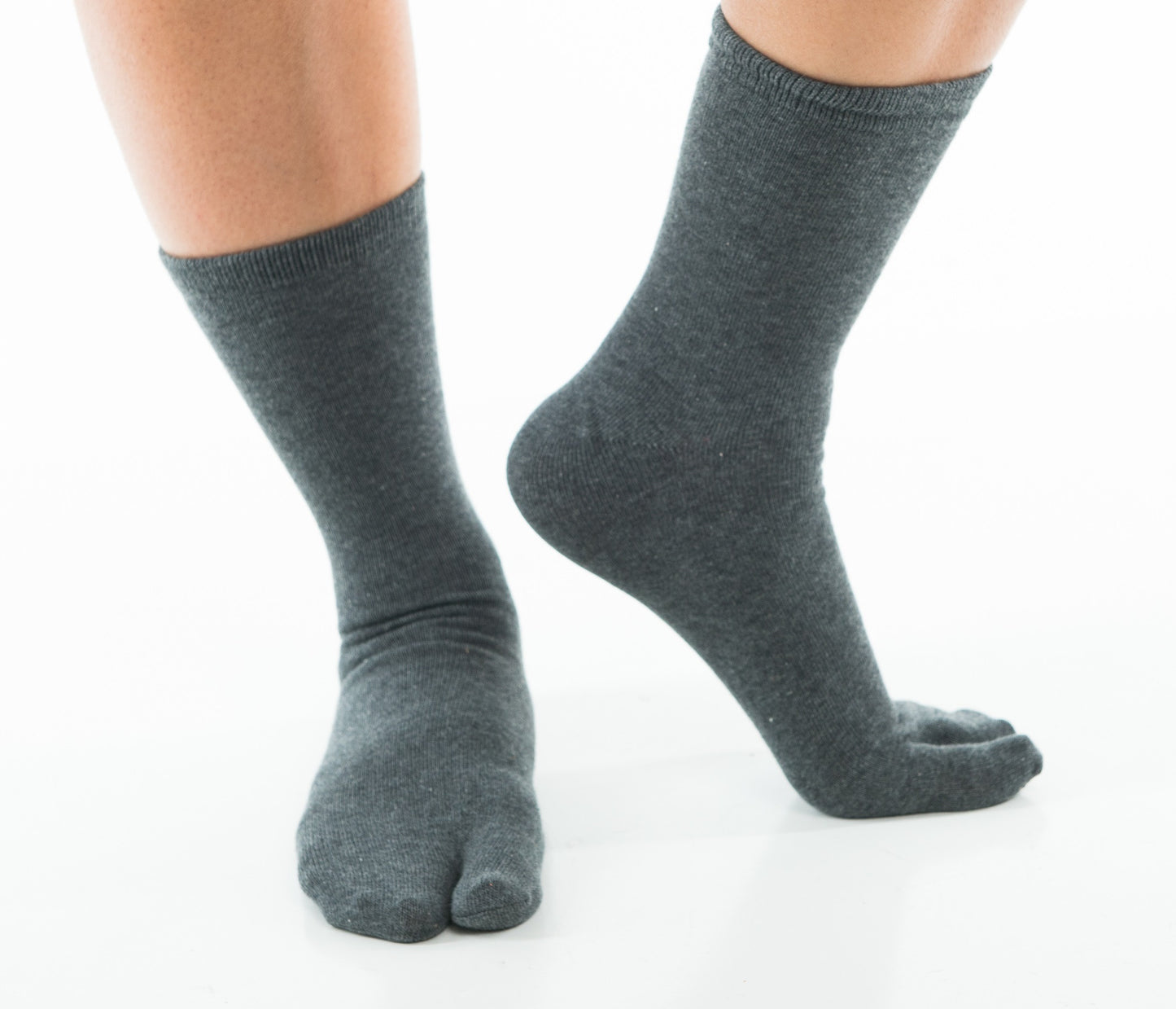 1 Pair - V-Toe Flip Flop Tabi Socks - Grey Solid Casual