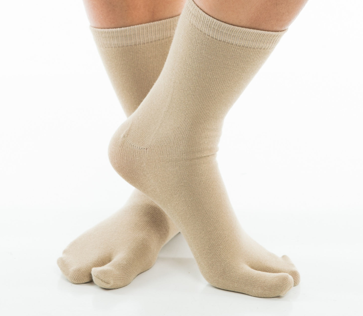 1 Pair - V-Toe Flip Flop Tabi Socks - Khaki Solid Casual
