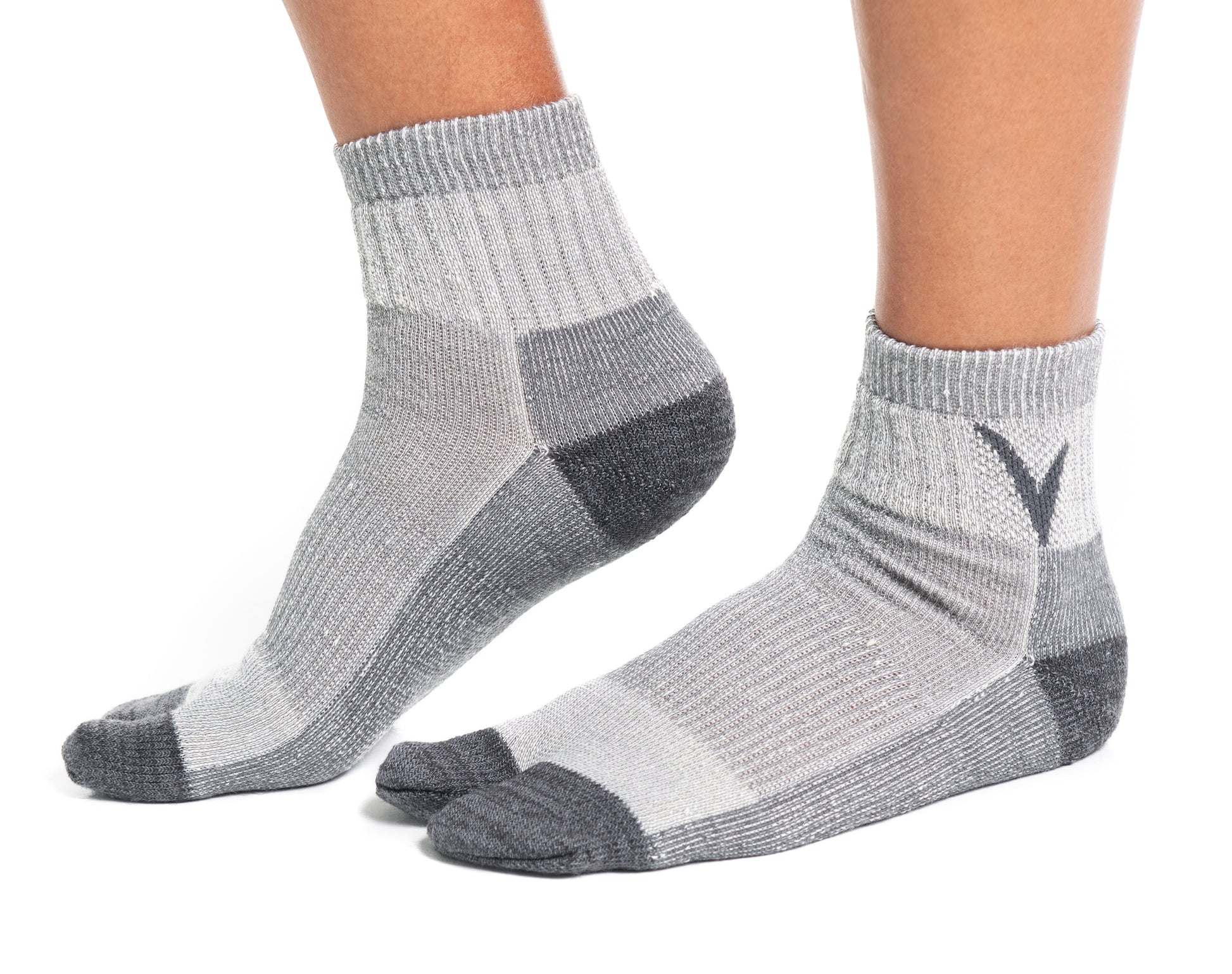 V-Toe Wool Light Grey Casual or Hiking Flip-Flop Tabi Big Toe Chaco So – V-Toe  Socks, Inc