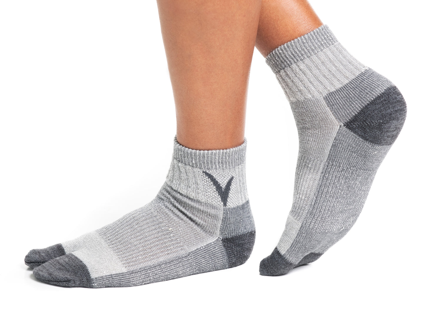V-Toe Wool Light Grey Casual or Hiking Flip-Flop Tabi Big Toe Chaco So – V-Toe  Socks, Inc