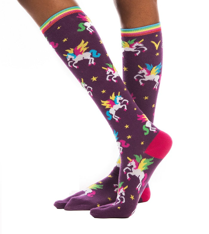 1 Pair - V-Toe Flip-Flop Tabi Socks - Fun Unicorn Style
