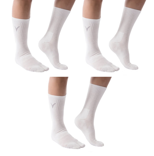 3 Pairs V-Toe White V Toe Flip-Flop Tabi Big Toe Crew Socks Comfortable Stylish For Men And Women Fun Socks
